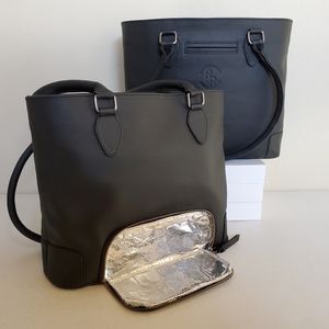 Leather Tote Laptop & Insulated Pocket Meal Prep